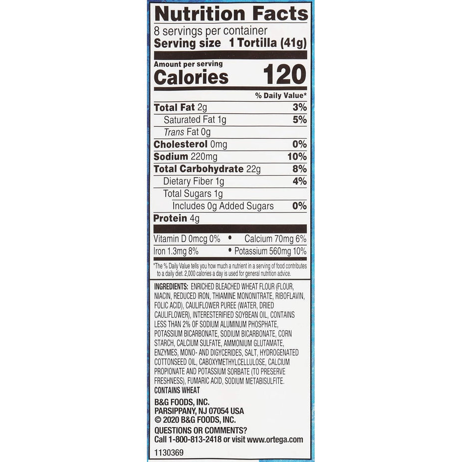 Cauliflower Flour Tortillas (8 CT)