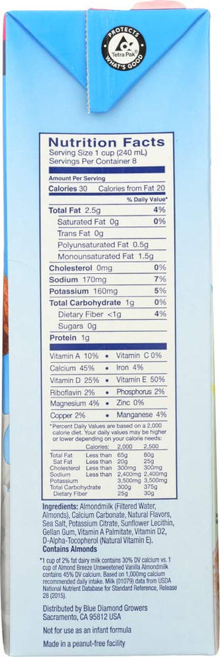 Unsweetened Vanilla Almond Milk