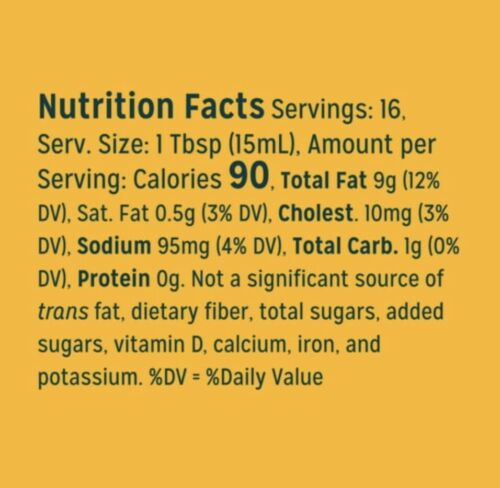 Nutrition Information - Everything Chile Lime Crema Sauce