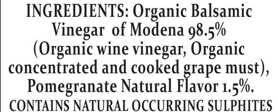 Pomegranate Organic Balsamic Vinegar of Modena