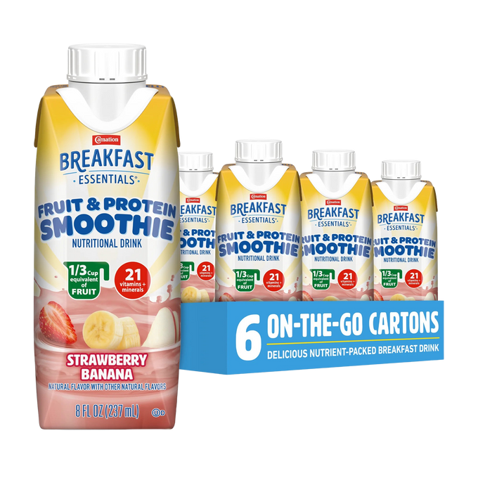 Strawberry Banana Fruit & Protein Smoothie Drink (6 Pack)