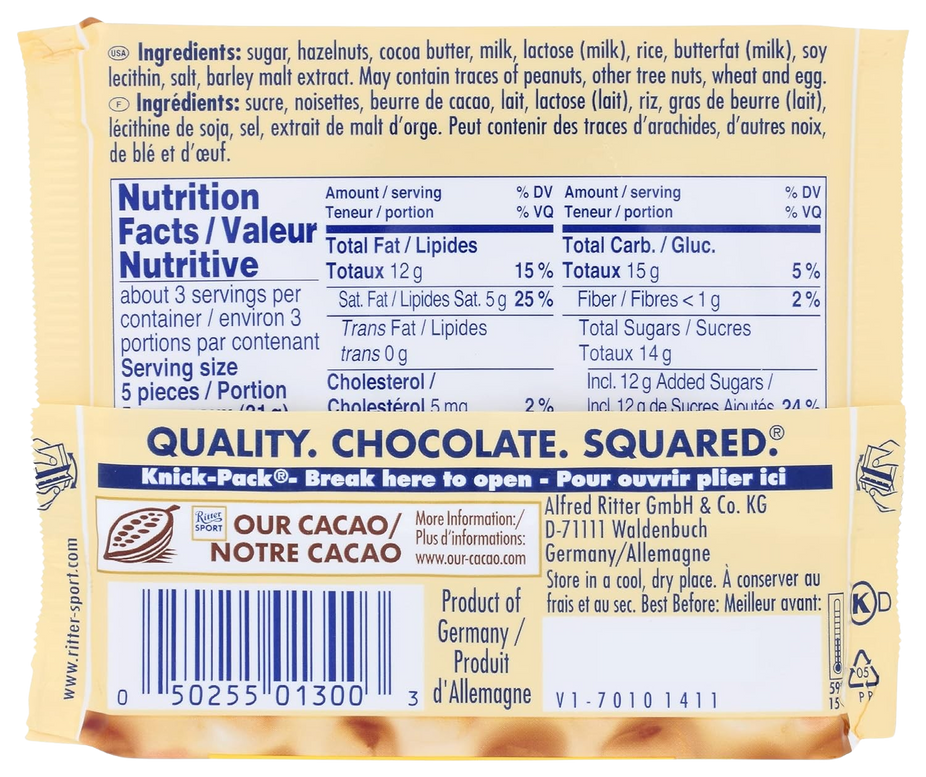 White Chocolate with Whole Hazelnuts