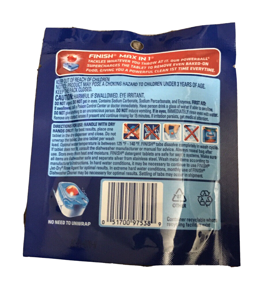 Finish Powerball Automatic Dishwasher Detergent Max In 1 (4 tablets