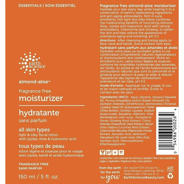 Almond-Aloe Moisturizer Fragrance Free