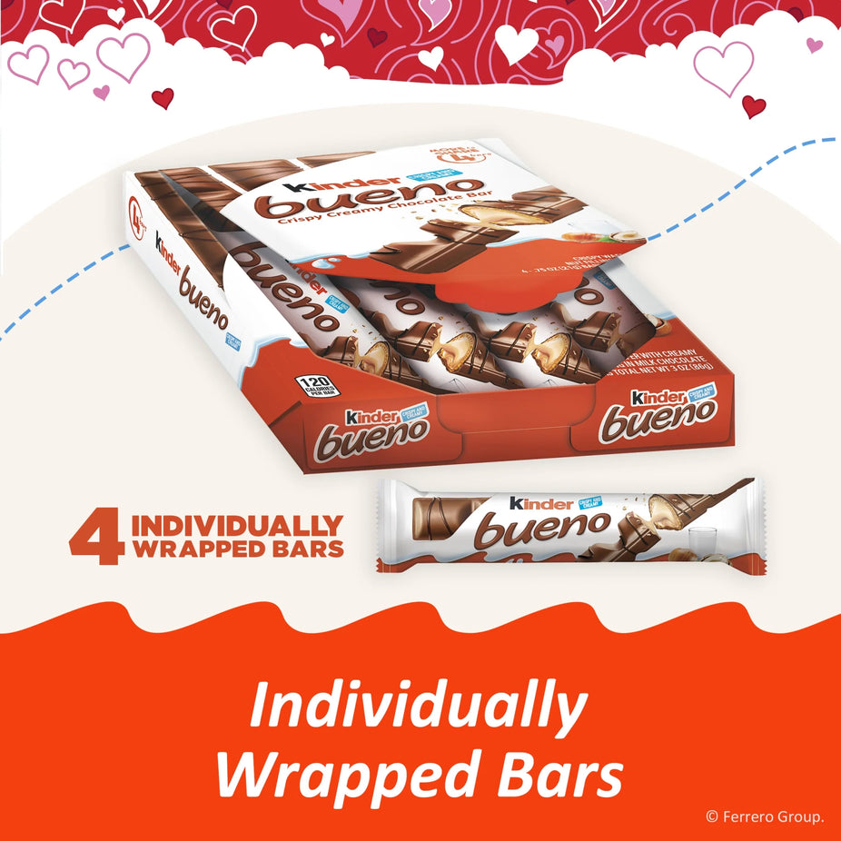 Bueno Crispy Creamy Chocolate Bars - Valentine