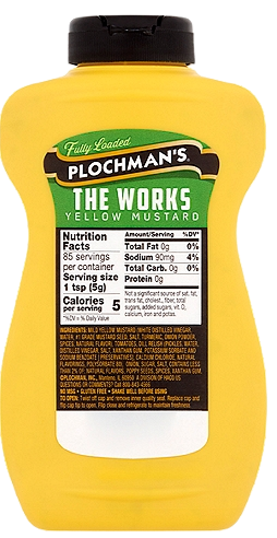 Nutrition Information - The Works Yellow Mustard