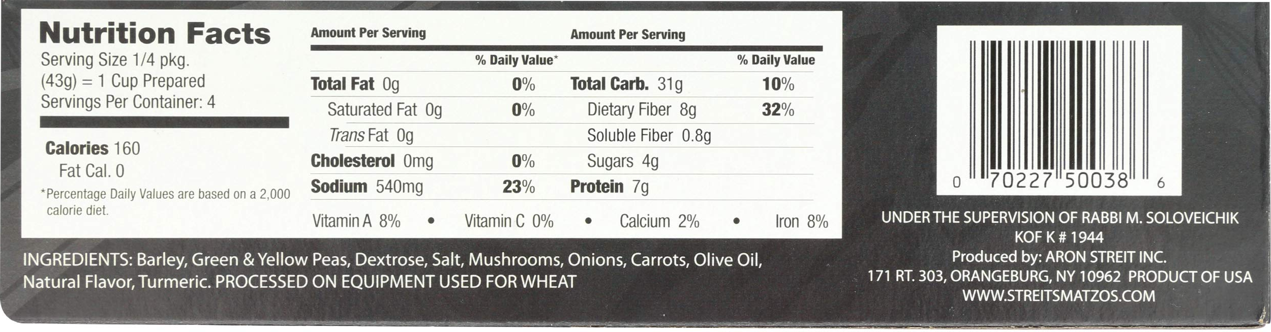 Hearty Barley Mushroom Soup Mix