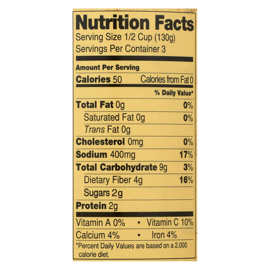Nutrition Information - Artichoke Bottoms