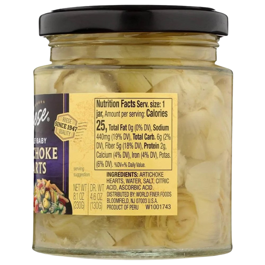 Nutrition Information - Whole Baby Artichoke Hearts