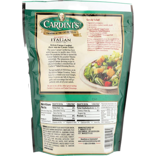 Nutrition Information - Twice Baked Gourmet Cut Italian Croutons