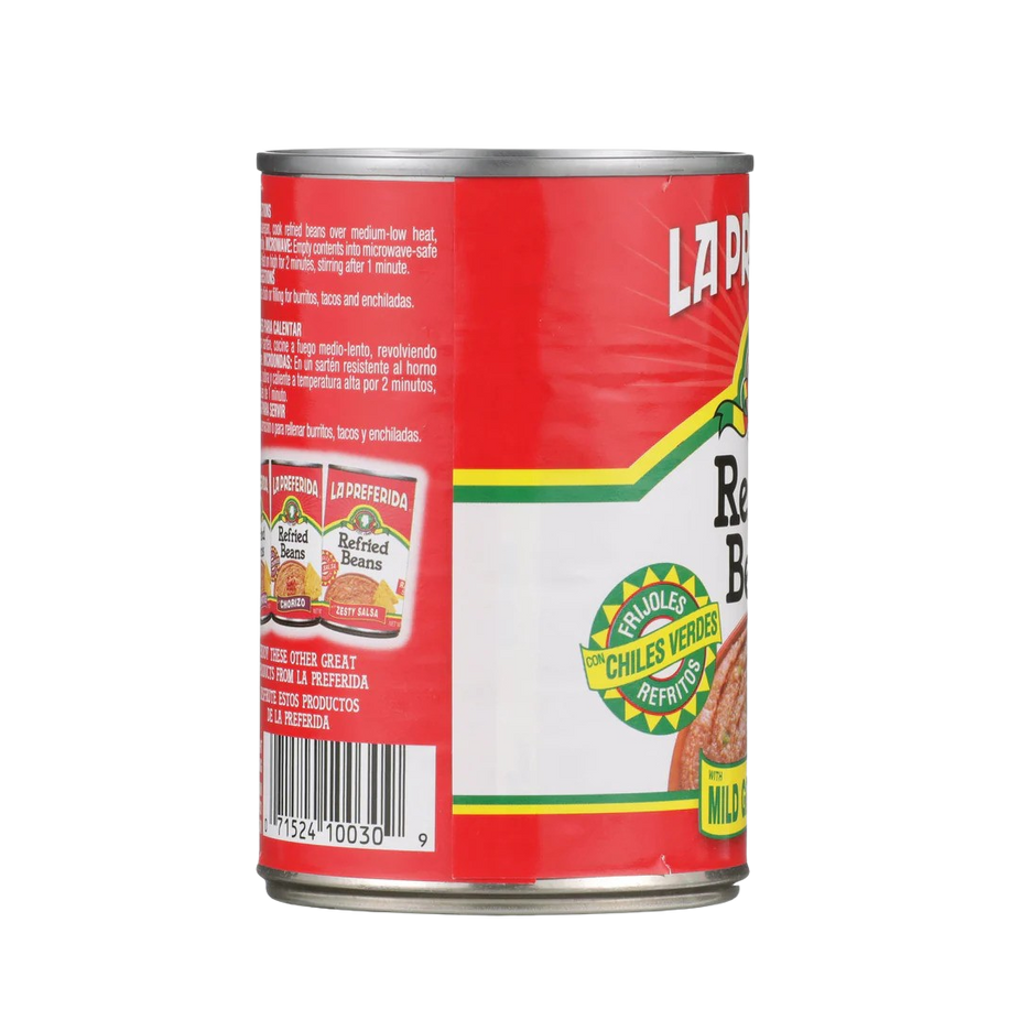 Refried Beans with Mild Green Chiles