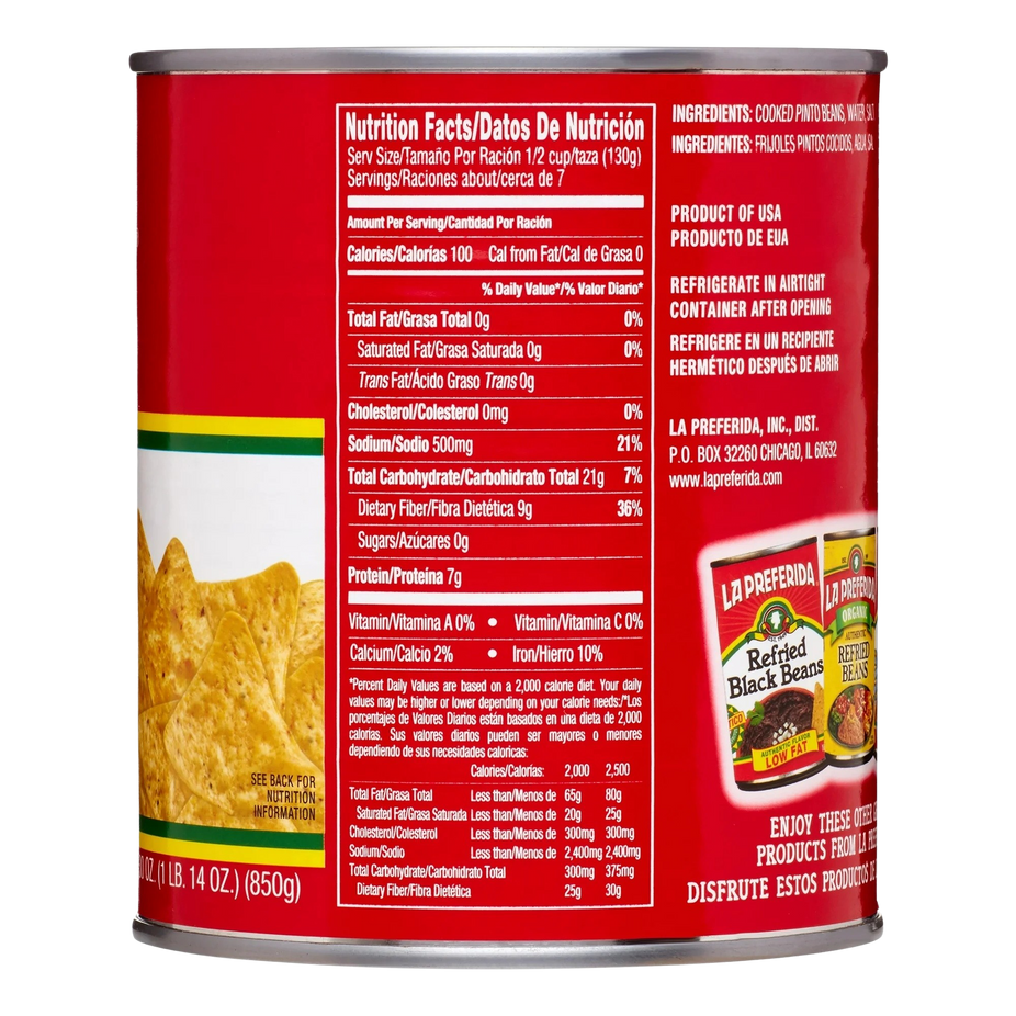 Fat Free Refried Beans (Large Can)