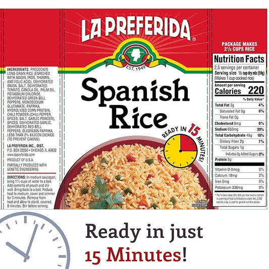 Nutrition Information - Spanish Rice