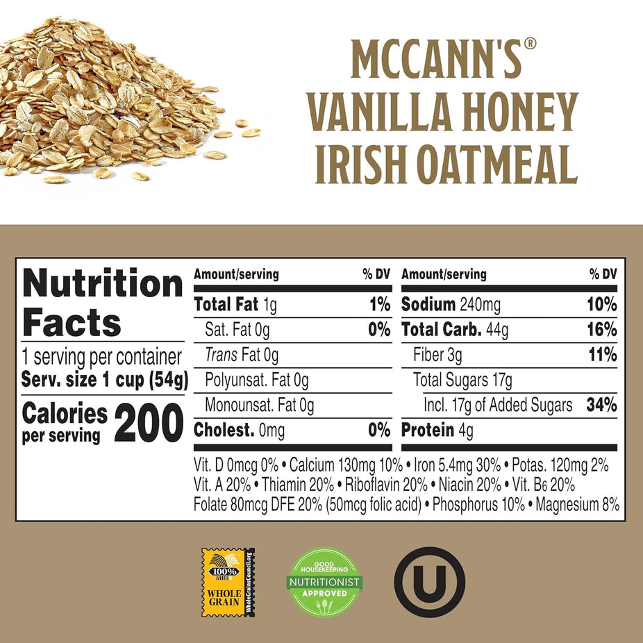 Instant Oatmeal Cup - Vanilla Honey (12 Pack)