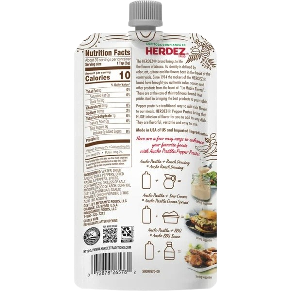 MILD Ancho & Pasilla Pepper Paste