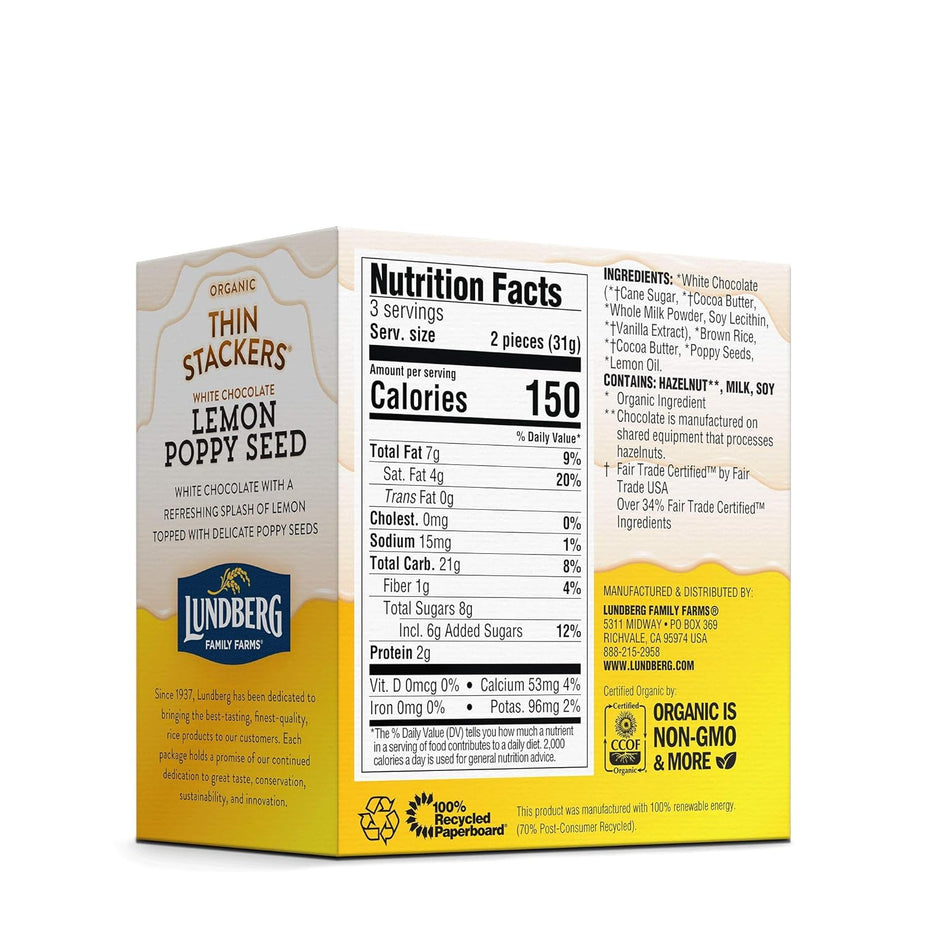 Organic Thin Stackers - Lemon Poppyseed