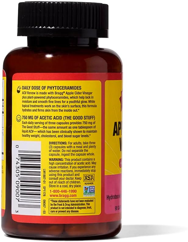 Inner Glow Apple Cider Vinegar Supplement (90 Capsules)