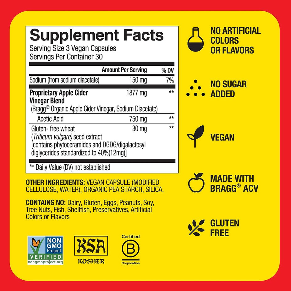 Inner Glow Apple Cider Vinegar Supplement (90 Capsules)