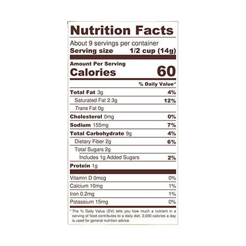 Nutrition Information - Sea Salt Caramel Popcorn Snack Mix