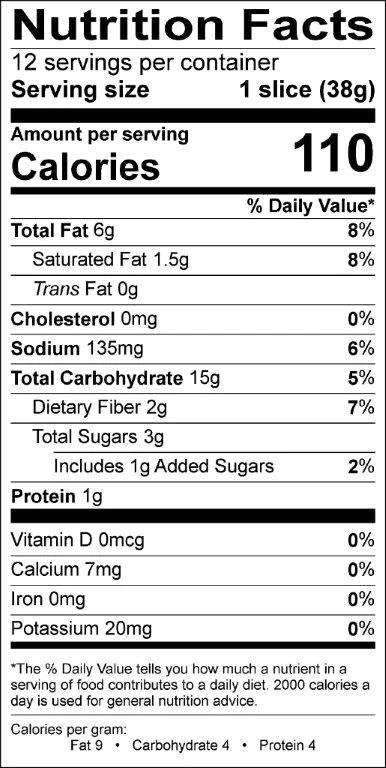 Nutrition Information - Classic White Tapioca Sliced Bread