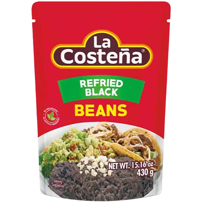 Refried Black Beans, Microwaveable