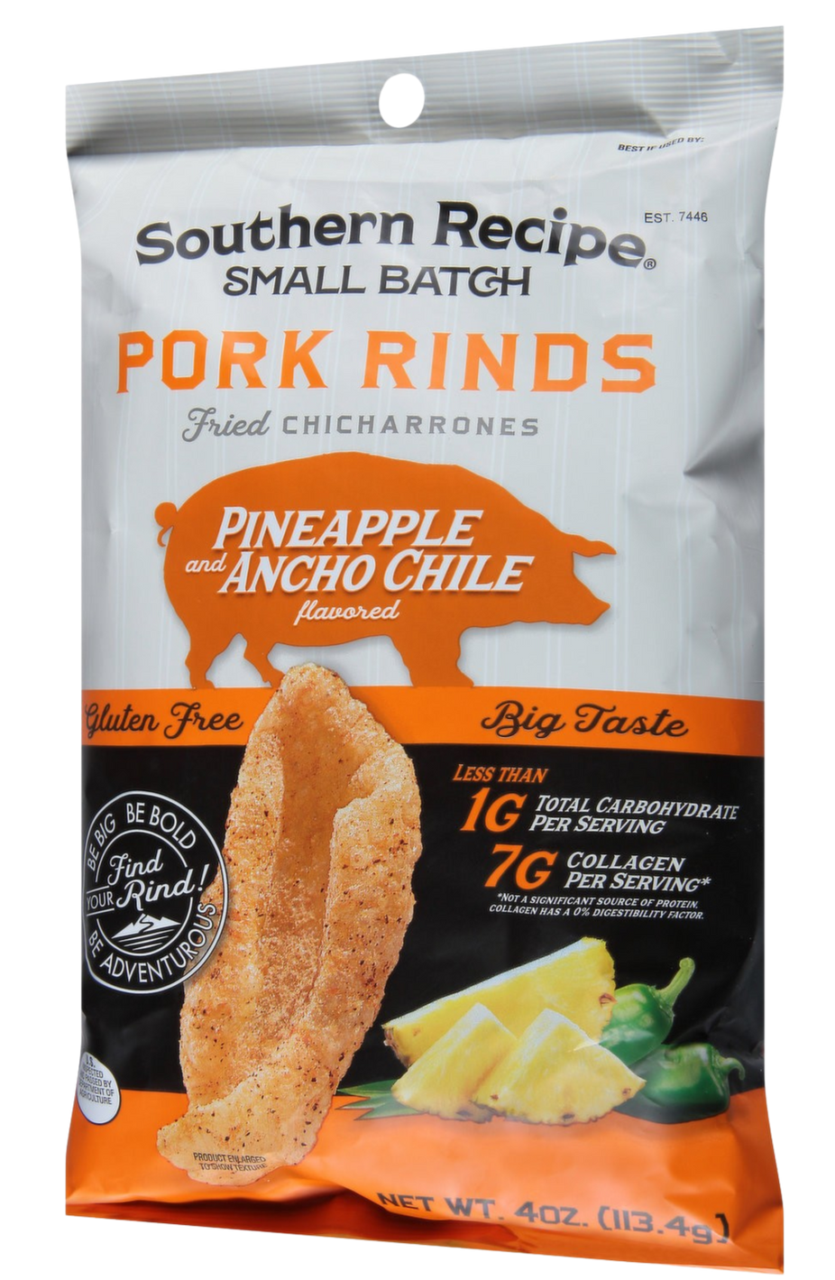 Pork Rinds flavored with Pineapple Ancho Chile