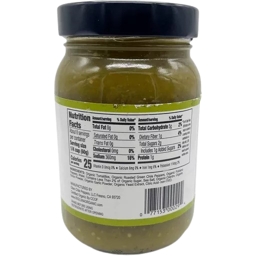 Nutrition Information - Organic Green Enchilada Sauce