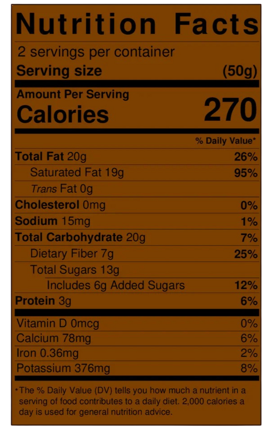 Nutrition Information - Toasted Coconut Chips - Chocolate