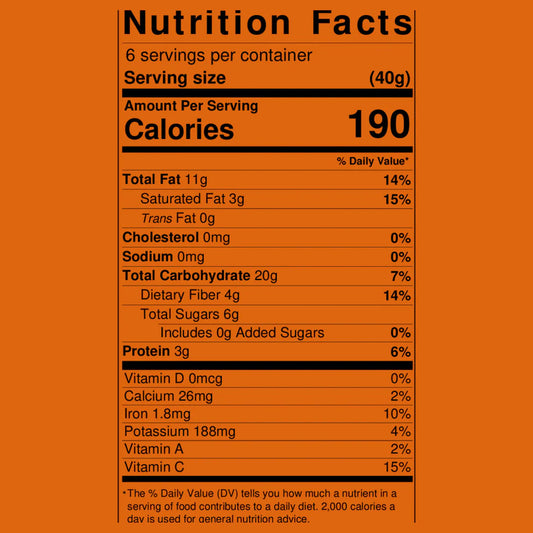 Nutrition Information - Fruit and Nut Mix