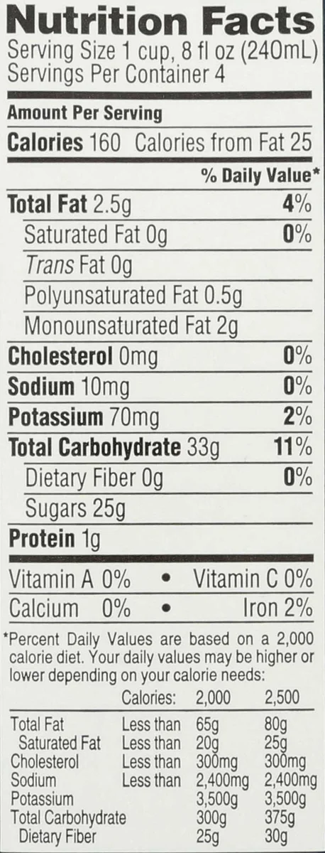 Nutrition Information - Horchata Dream Rice Drink