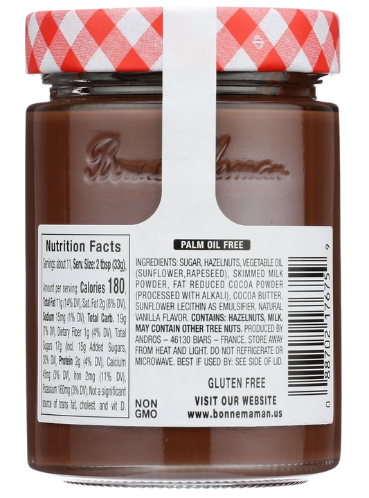 Nutrition Information - Hazelnut Chocolate Spread