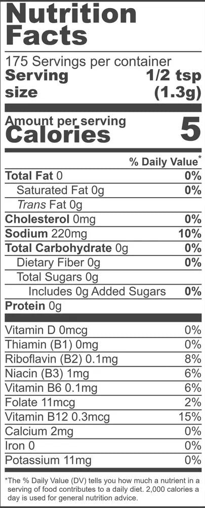 Nutrition Information - Nutritional Yeast - Dill & Vinegar