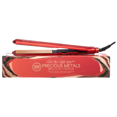 MaxLength 1" Flat Iron With Rose Gold Titanium Plates - Red