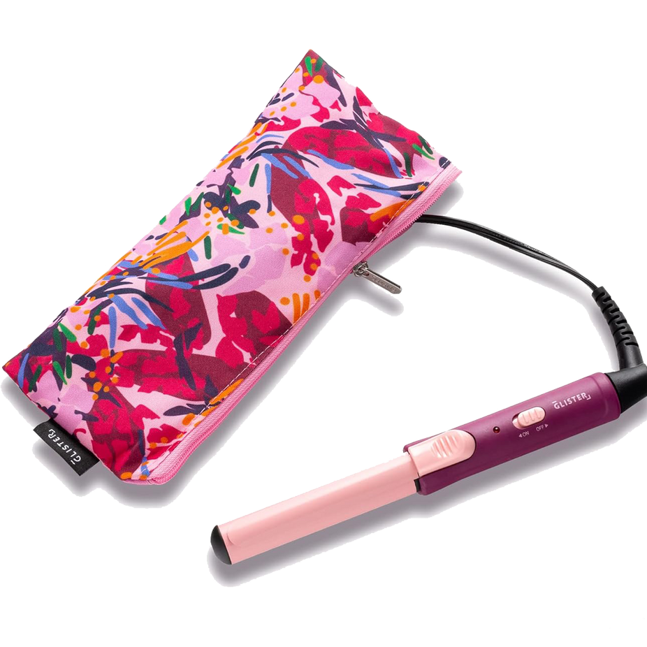 Mini Curls Travel Clip Curler with Carrying Pouch - Plum