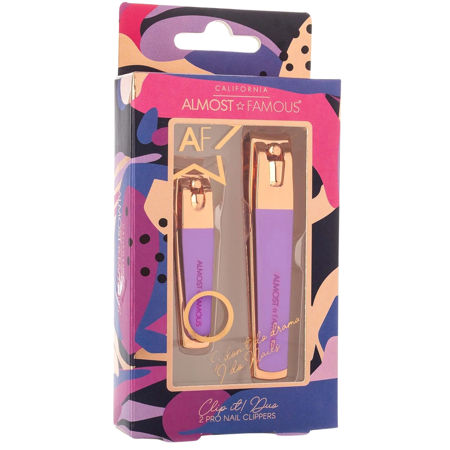 Rose Gold 2-Piece Nail Clipper Set - Purple