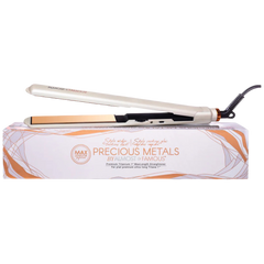 MaxLength 1" Flat Iron With Rose Gold Titanium Plates - White