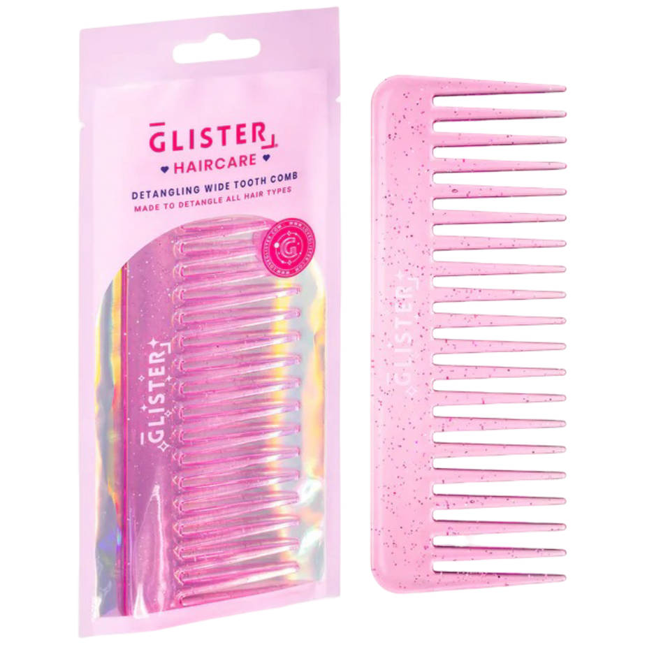 Sparkle Wide Tooth Detangling Comb - Pink