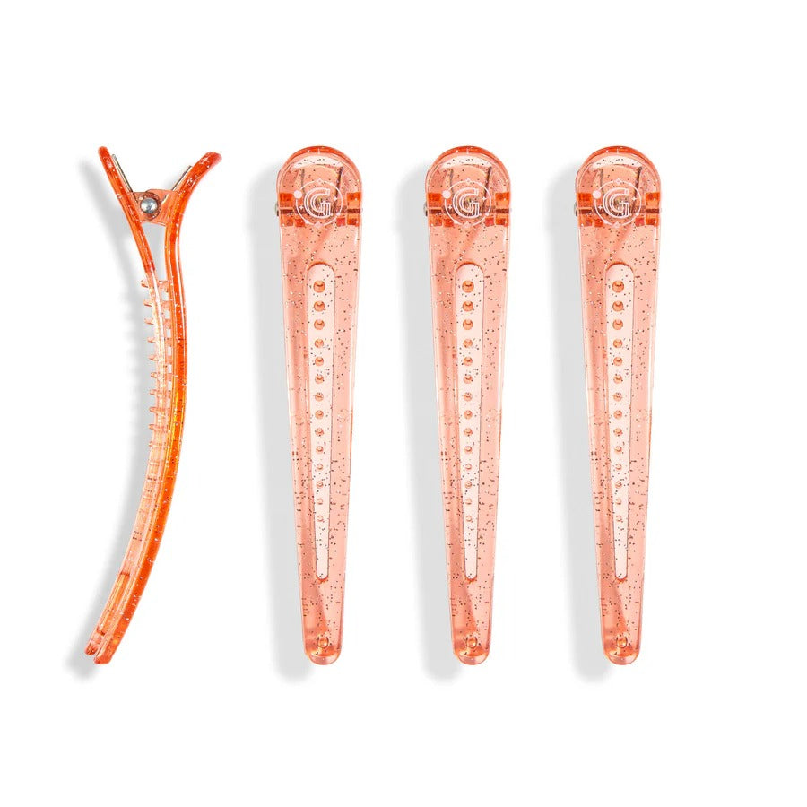 Styling & Sectioning Pro Hair Clips Orange (4 CT)