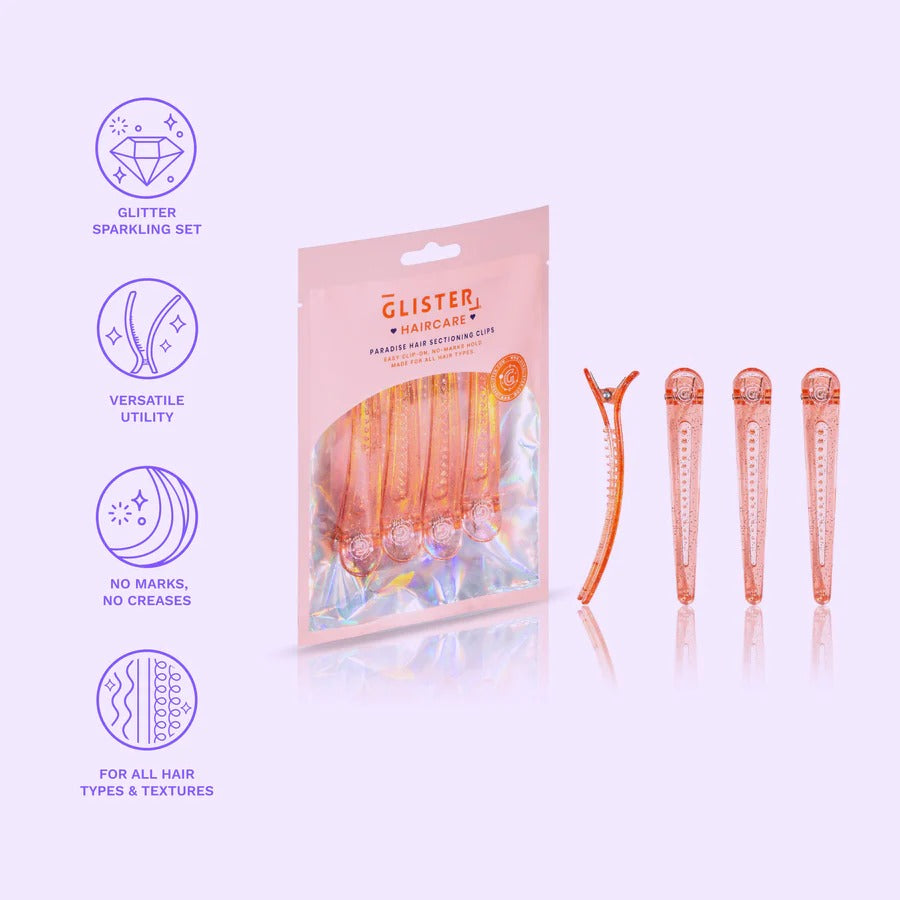 Styling & Sectioning Pro Hair Clips Orange (4 CT)