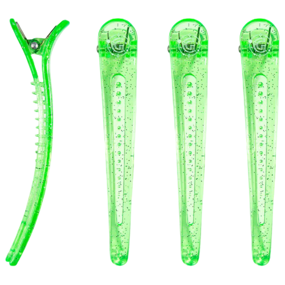Styling & Sectioning Pro Hair Clips Green (4 CT)