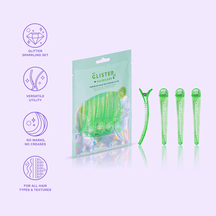 Styling & Sectioning Pro Hair Clips Green (4 CT)