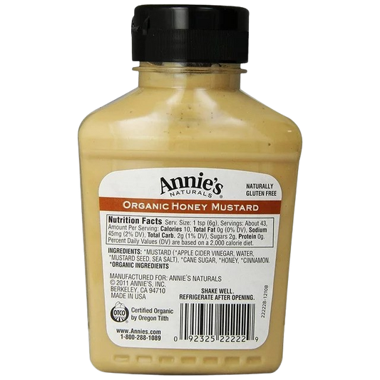 Nutrition Information - Organic Honey Mustard