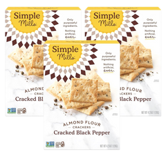 Almond Flour Crackers - Cracked Black Pepper (3 Pack)