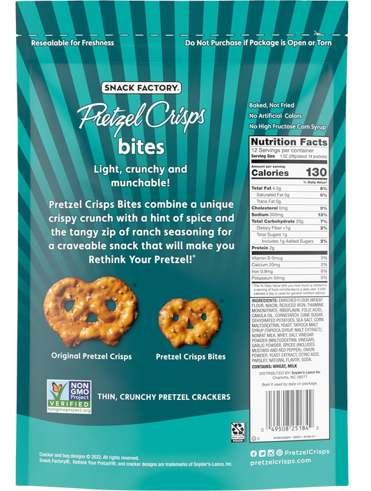 Spicy Ranch Pretzel Crisps Bites