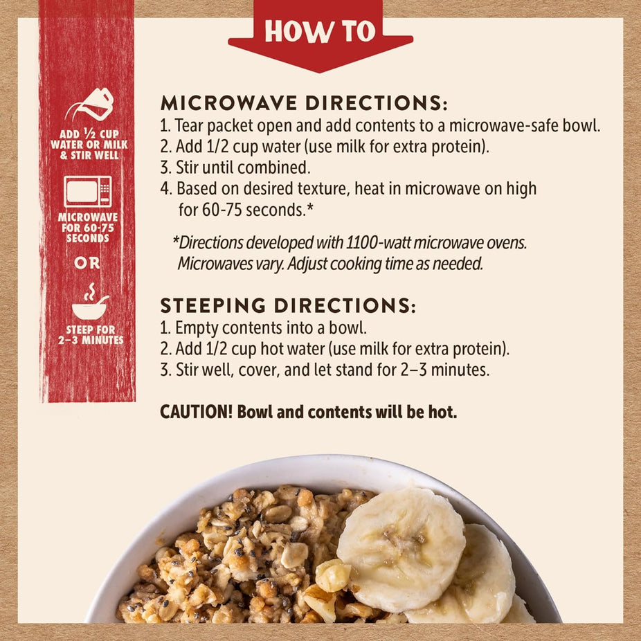 Banana Nut Oatmeal Packets (4 CT)