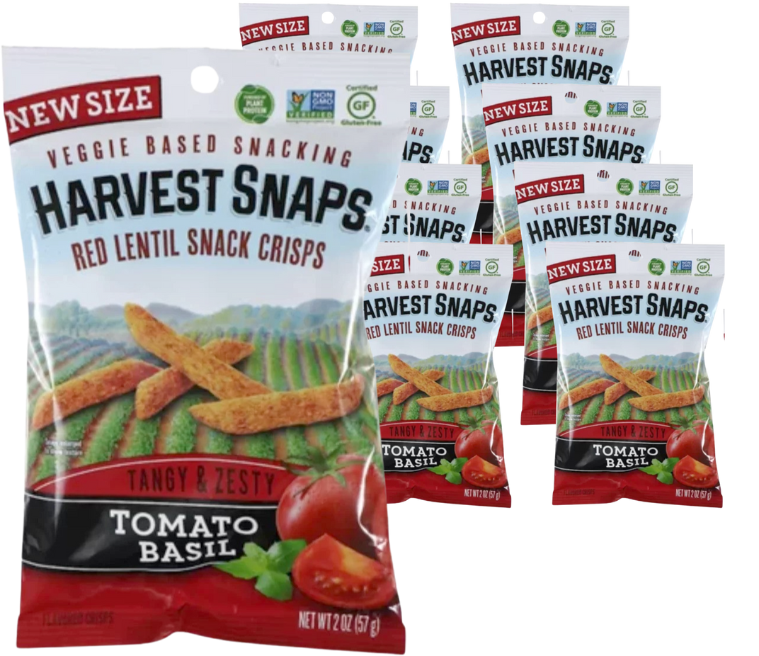 Tomato Basil Red Lentil Crisps Snack (8 Pack)
