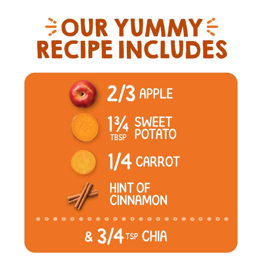 Apples, Sweet Potatoes, Carrots, Cinnamon & Chia Stage 4 Baby Food (16 CT)