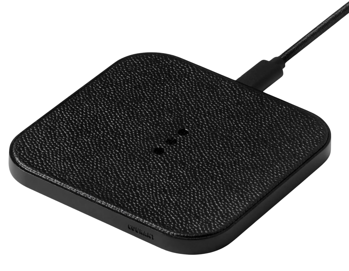 CATCH 1 Single-Device Charging Pad Leather - Black