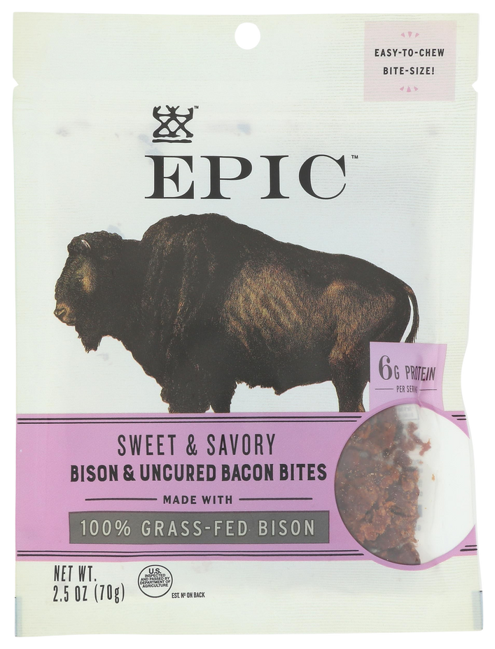 Epic Bison Bacon Chia Jerky Bites