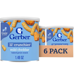 Lil Crunchies Baked Corn Snack - Mild Cheddar (6 Pack)